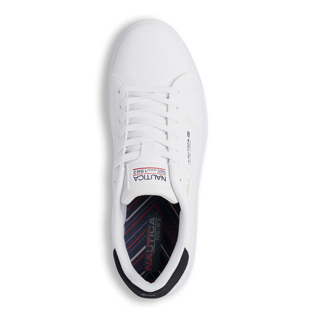 Sneakers bianche da uomo con dettagli traforati Nautica Jeans Russell