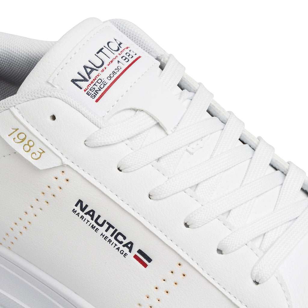 Sneakers bianche da uomo con dettagli traforati Nautica Jeans Russell