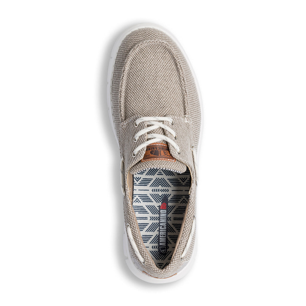 Sneakers mocassini casul da uomo beige con laccetto passante Americanino