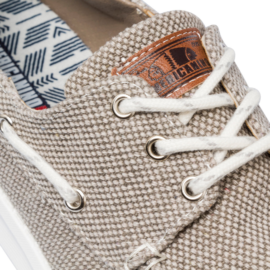 Sneakers mocassini casul da uomo beige con laccetto passante Americanino