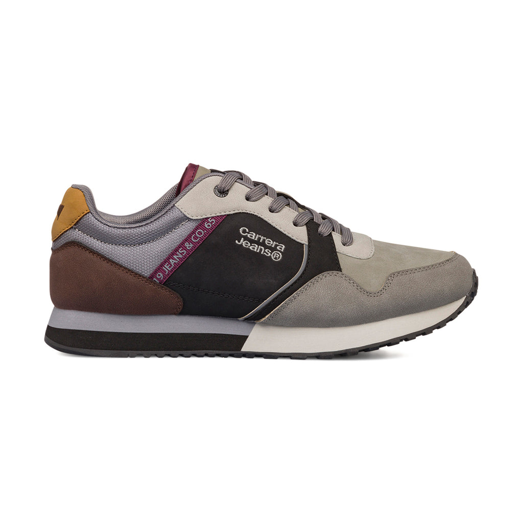 Sneakers casual da uomo grigie e nere con logo Carrera Jeans