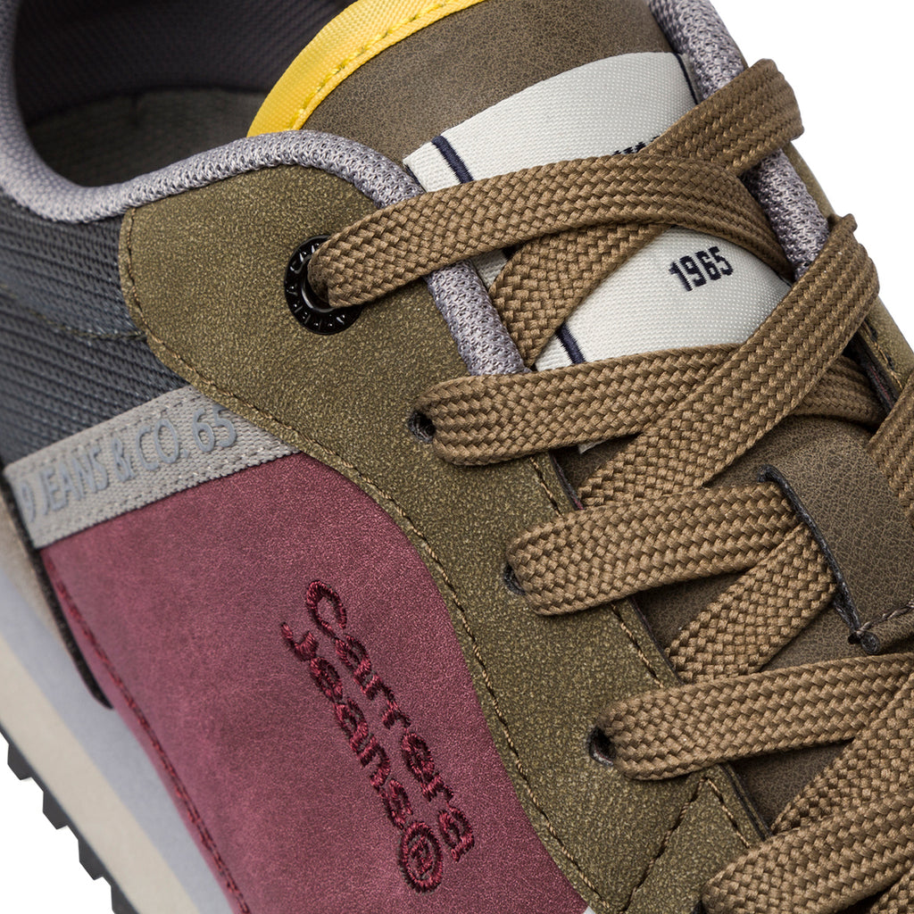 Sneakers casual da uomo verde militare con logo Carrera Jeans