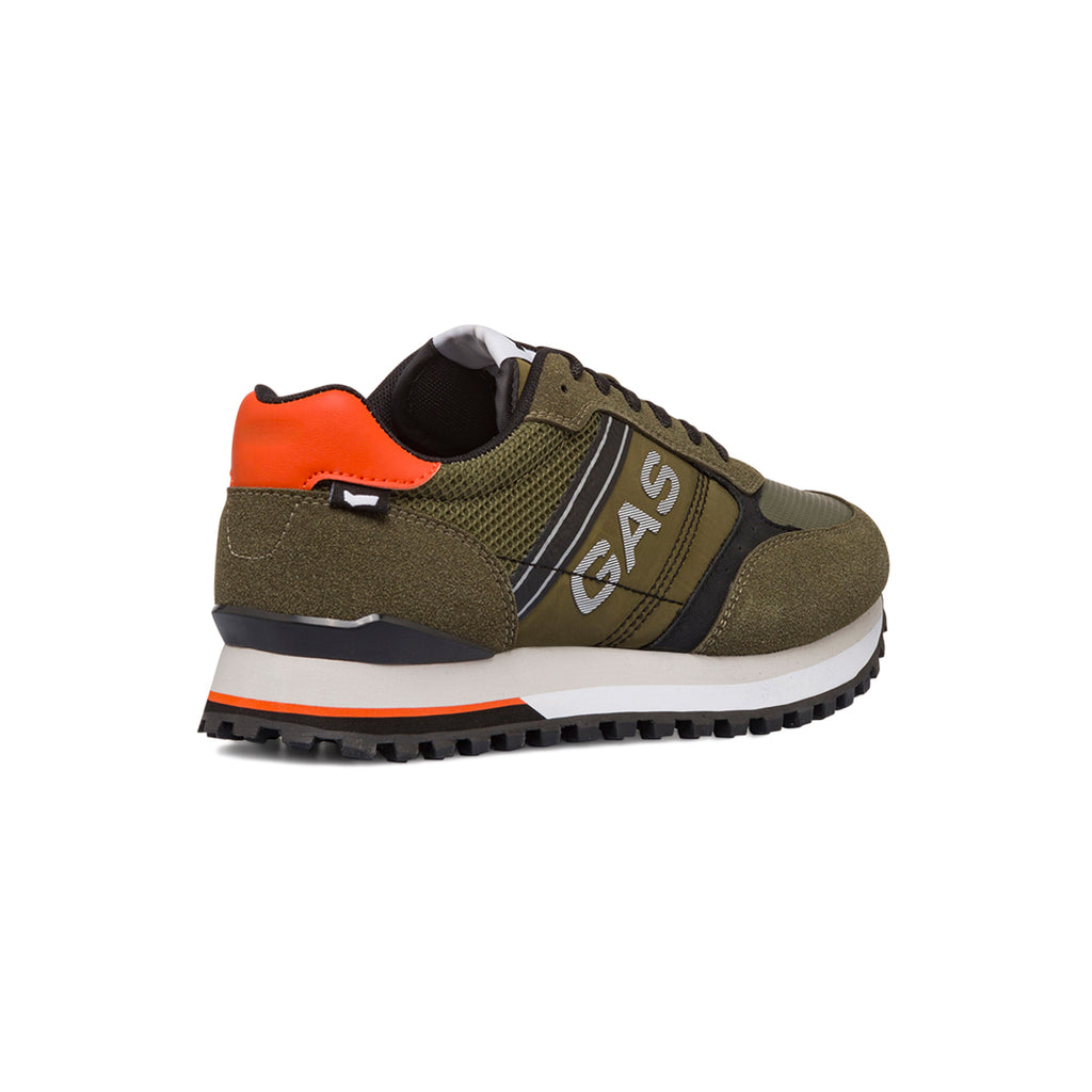 Sneakers casual verde militare da uomo Gas