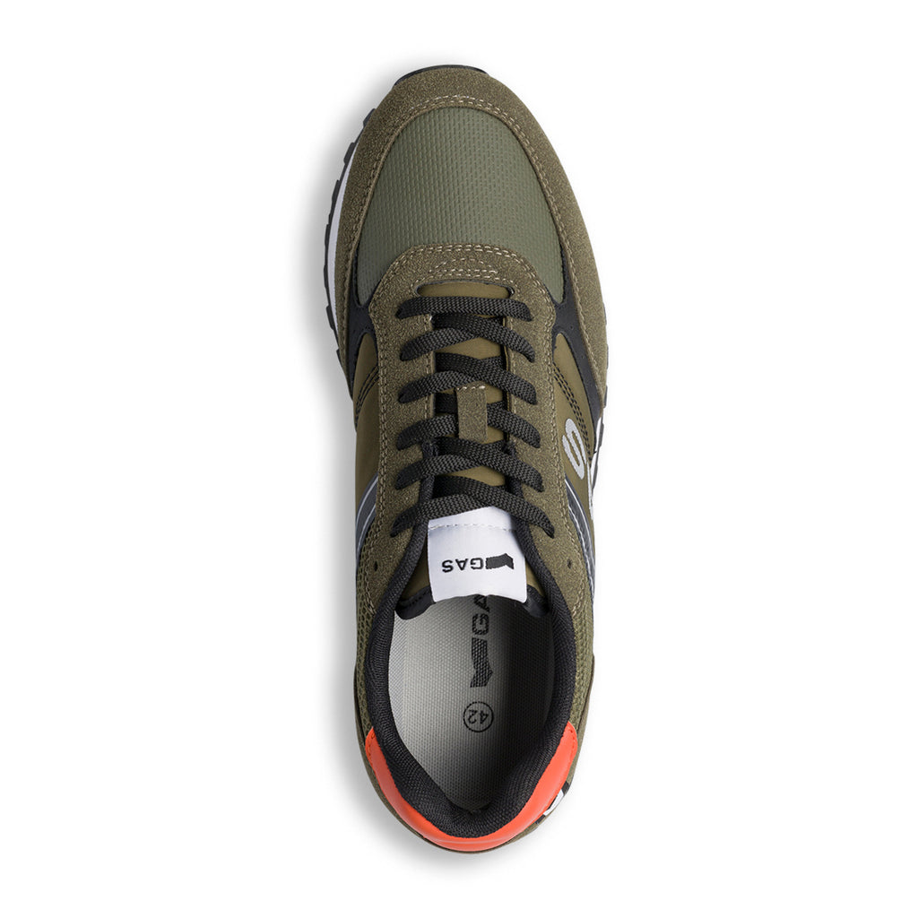 Sneakers casual verde militare da uomo Gas