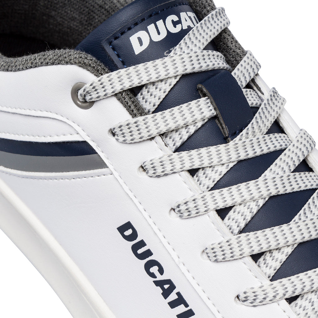 Sneakers bianche da uomo con logo Ducati