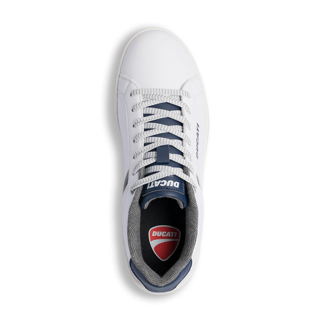 Sneakers bianche da uomo con logo Ducati