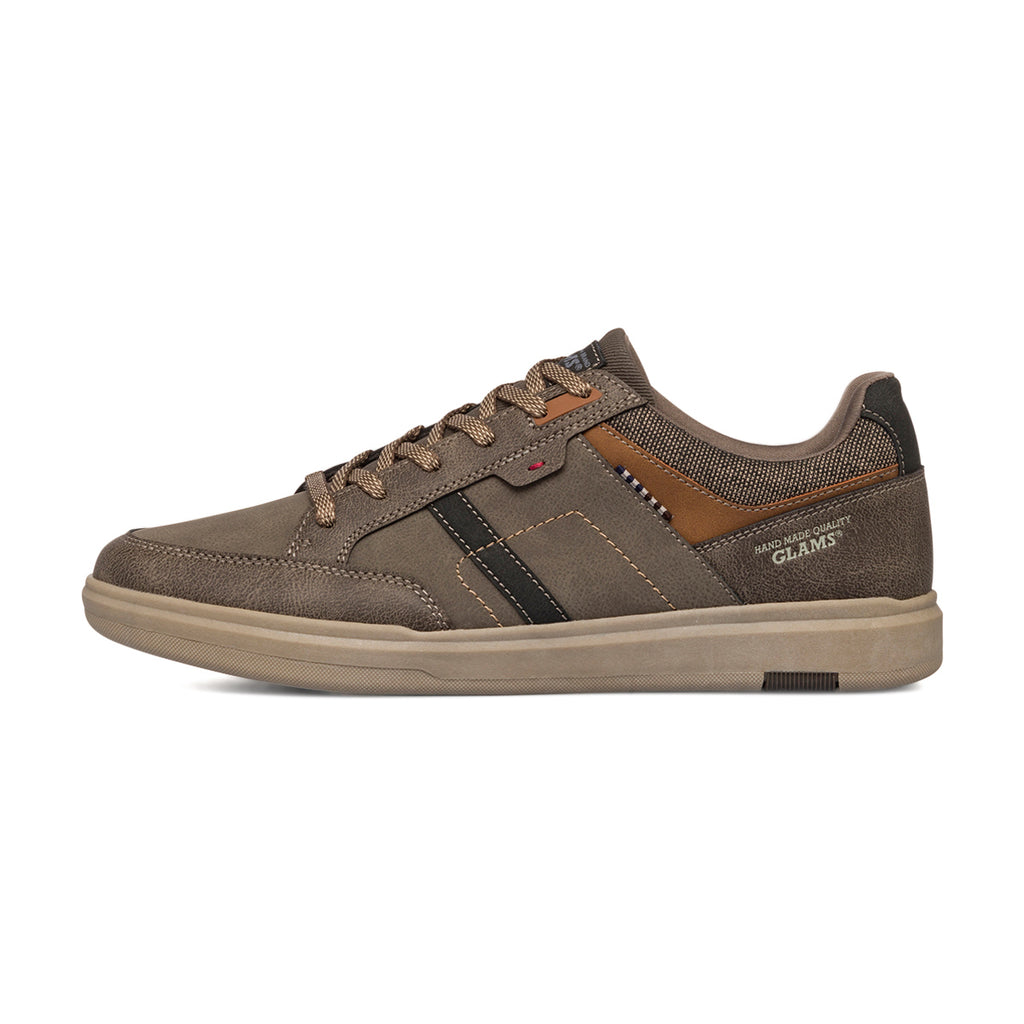 Sneakers taupe da uomo con logo Glams
