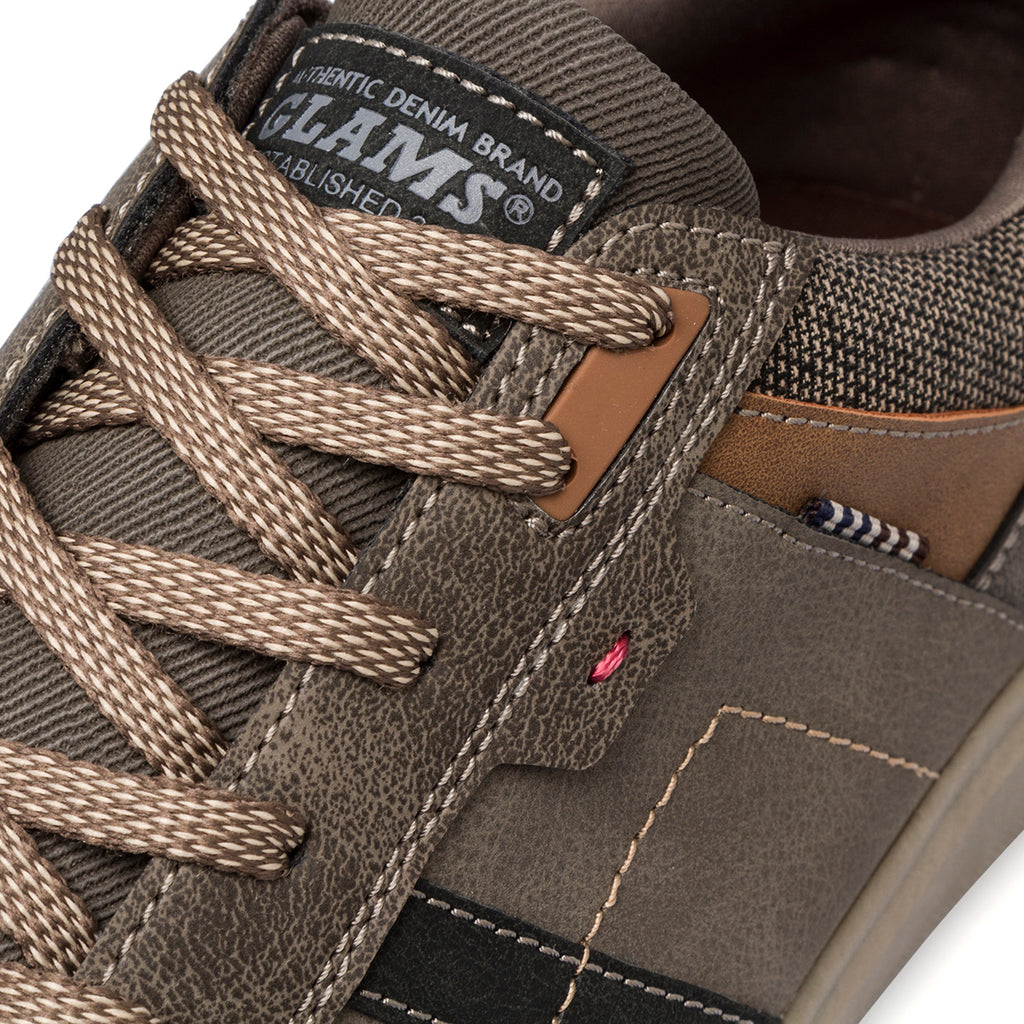Sneakers taupe da uomo con logo Glams