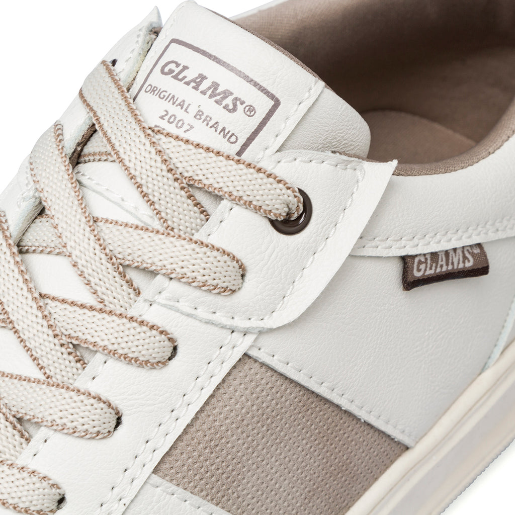 Sneakers casual da uomo bianche off white con logo Glams