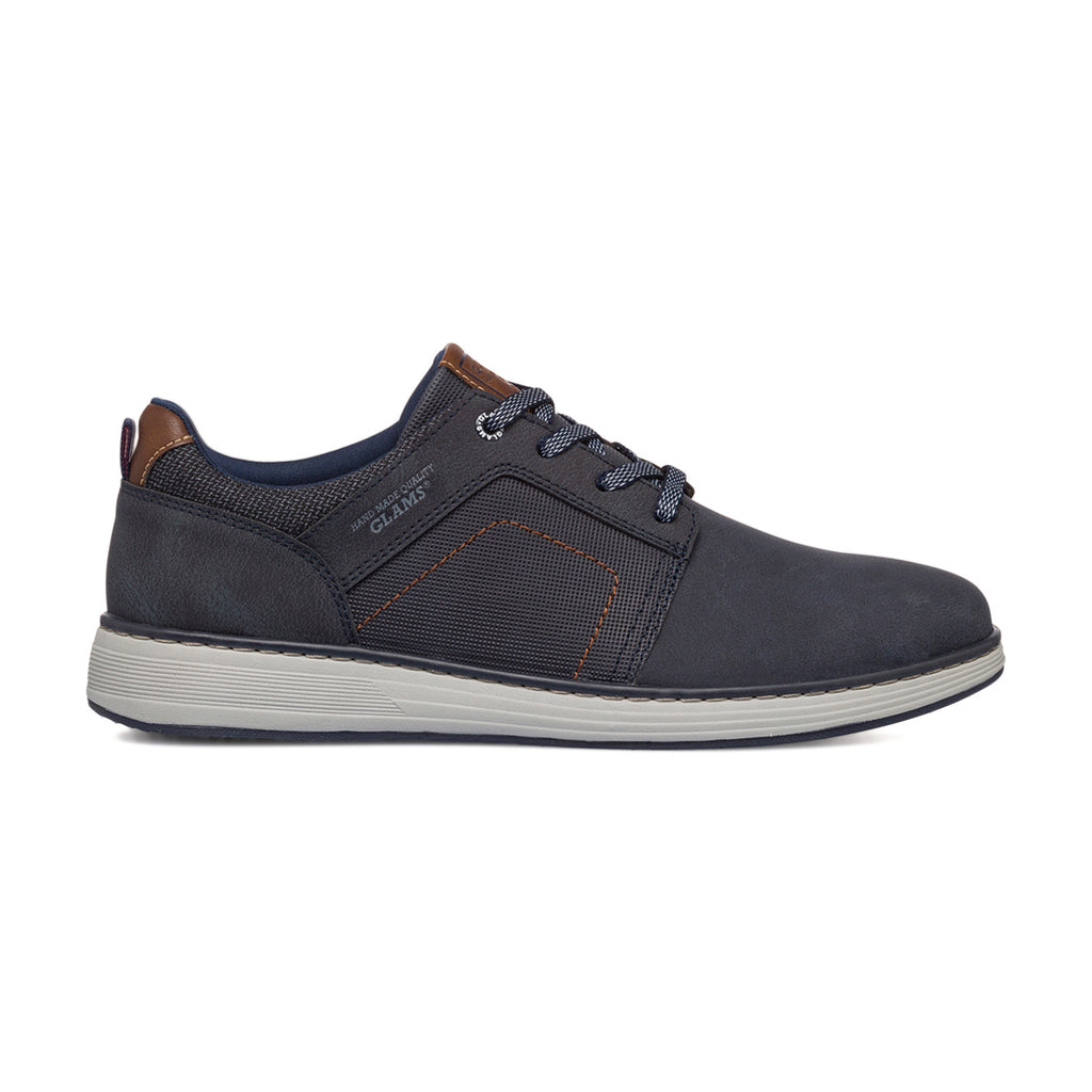 Sneakers casual da uomo blu con logo Glams
