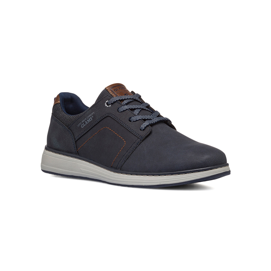 Sneakers casual da uomo blu con logo Glams