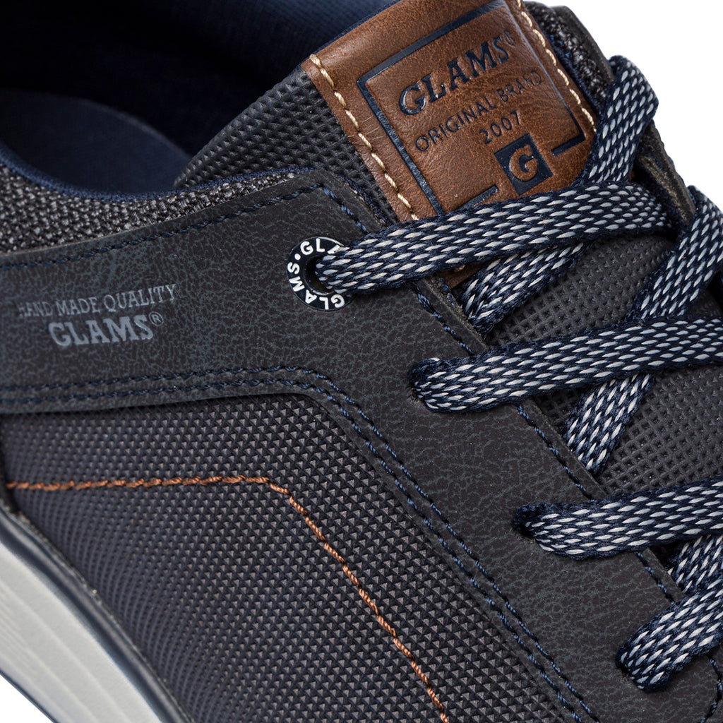 Sneakers casual da uomo blu con logo Glams