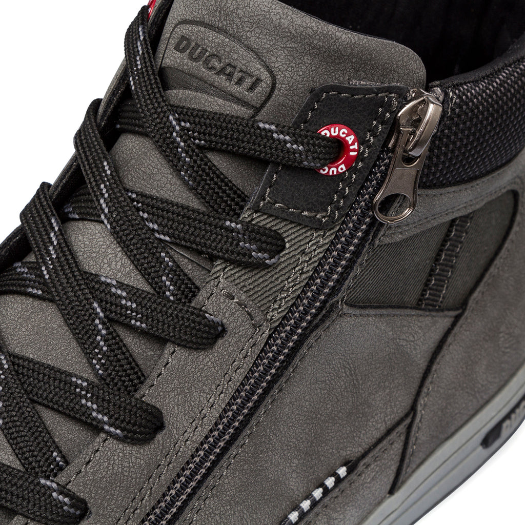 Sneakers alte grigie da uomo con logo Ducati