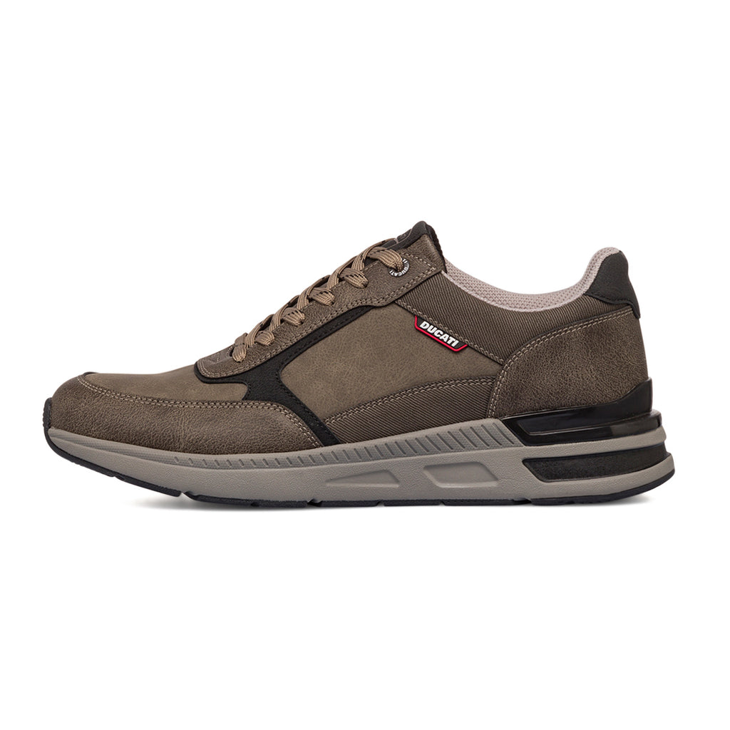 Sneakers casual taupe da uomo con logo Ducati