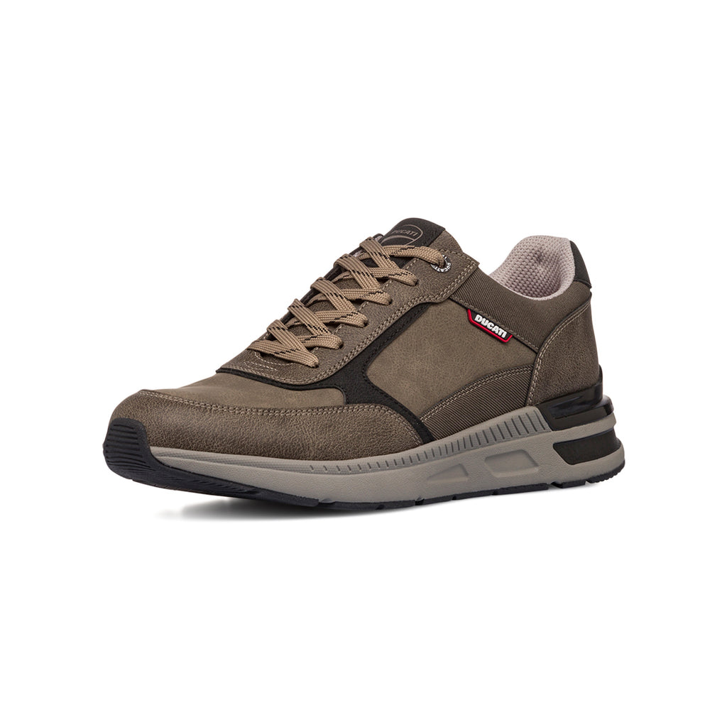 Sneakers casual taupe da uomo con logo Ducati