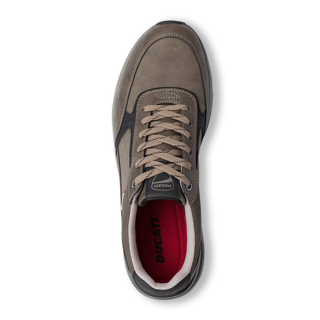 Sneakers casual taupe da uomo con logo Ducati