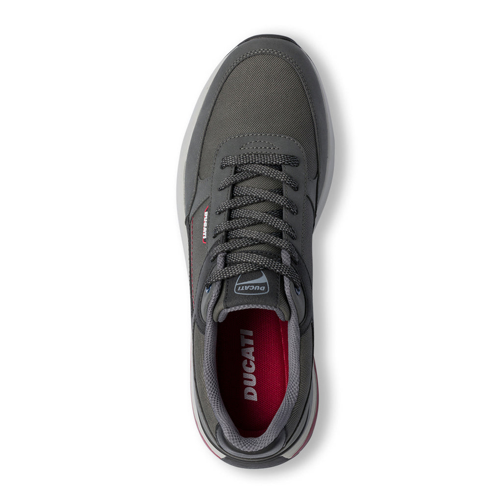 Sneakers casual grigie da uomo con logo Ducati