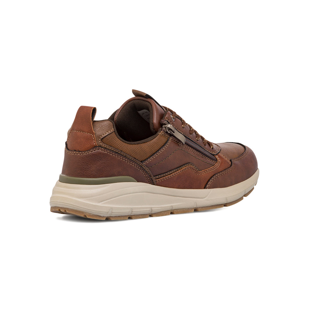Sneakers casual da uomo marroni con zip Gate 76
