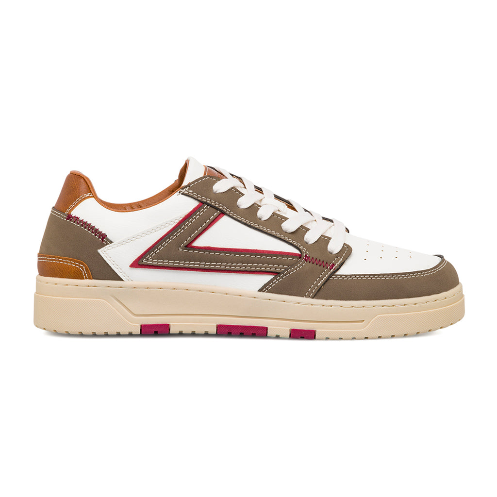 Sneakers casual bianche e marroni da uomo Gate 76
