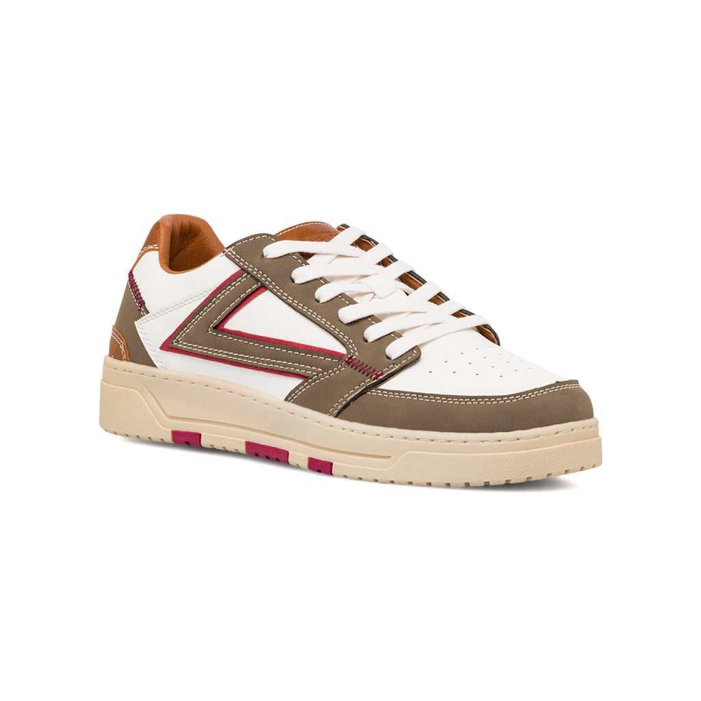 Sneakers casual bianche e marroni da uomo Gate 76