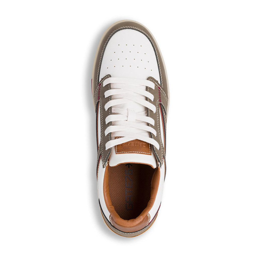 Sneakers casual bianche e marroni da uomo Gate 76