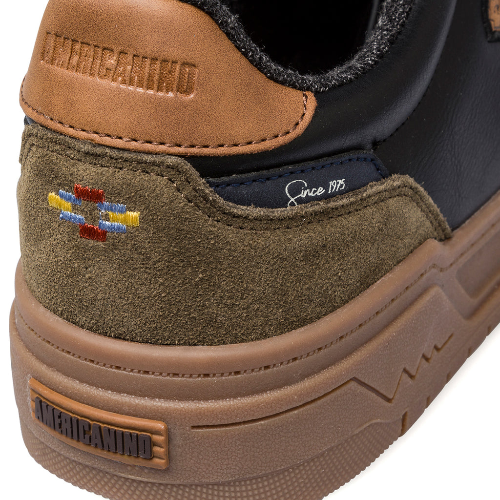 Sneakers casual nere e verde militare da uomo Americanino