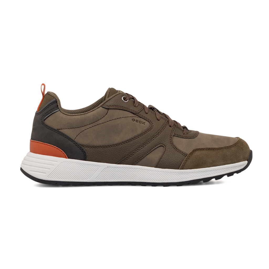 Sneakers traspiranti verde militare da uomo Geox