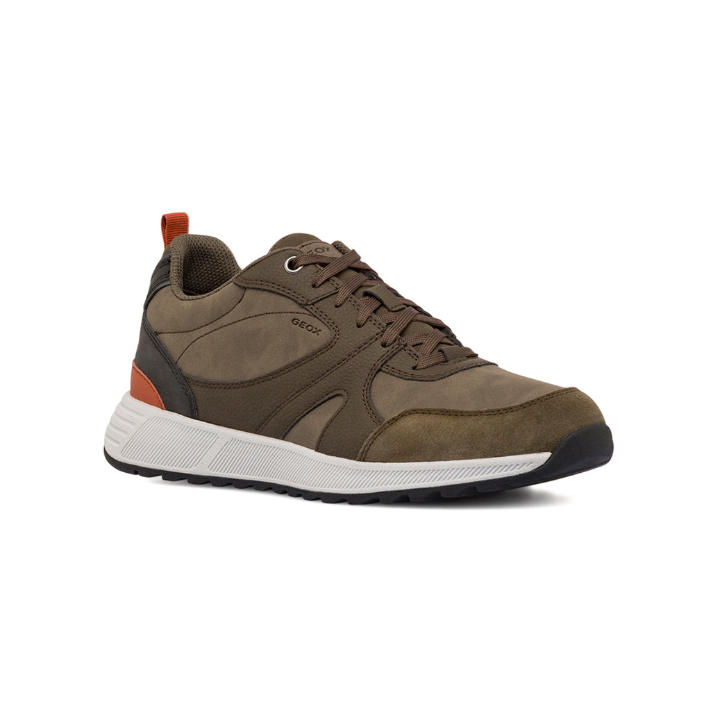 Sneakers traspiranti verde militare da uomo Geox