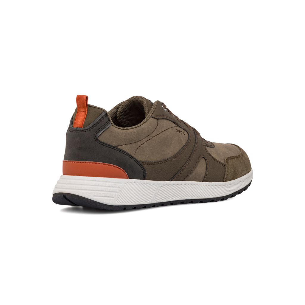 Sneakers traspiranti verde militare da uomo Geox
