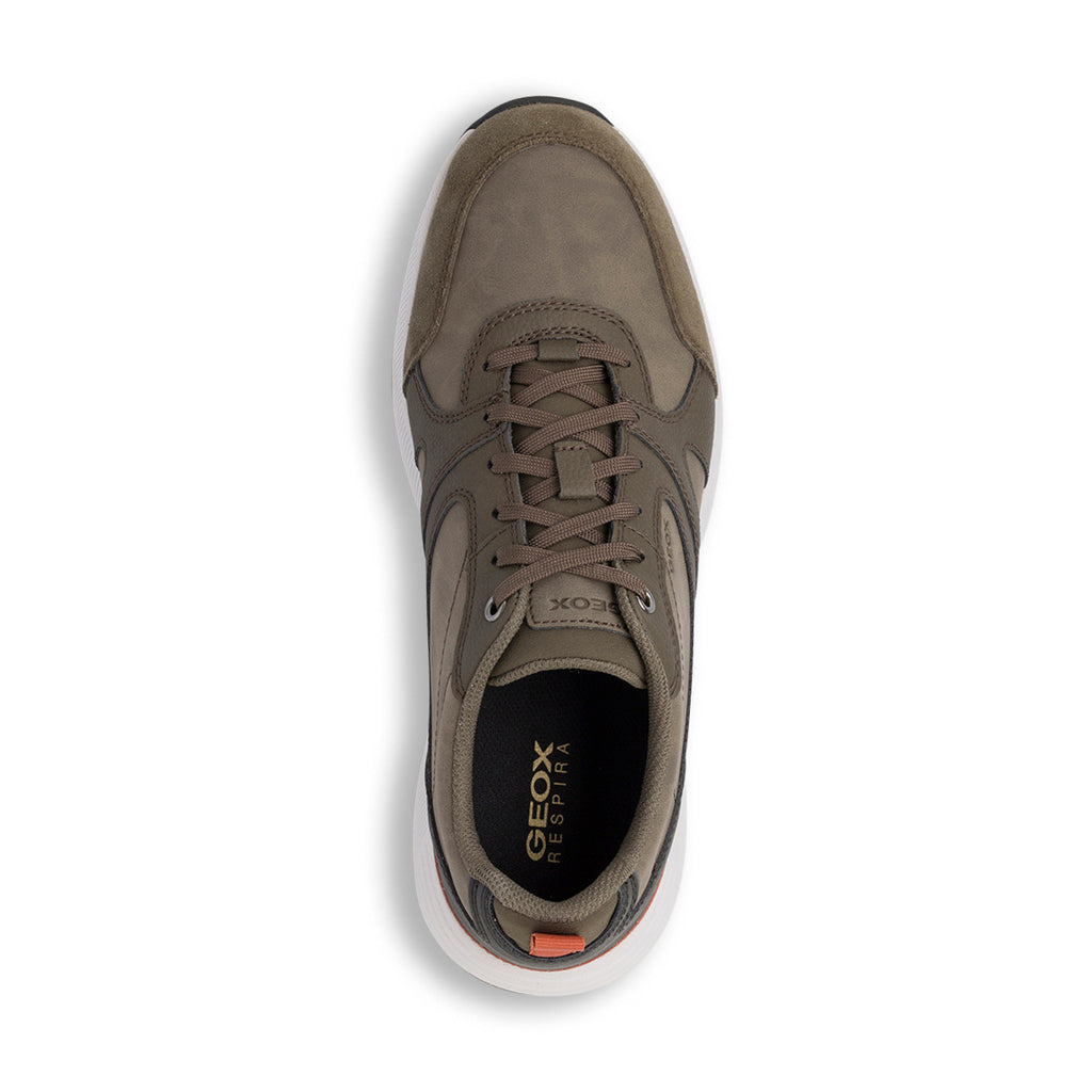 Sneakers traspiranti verde militare da uomo Geox