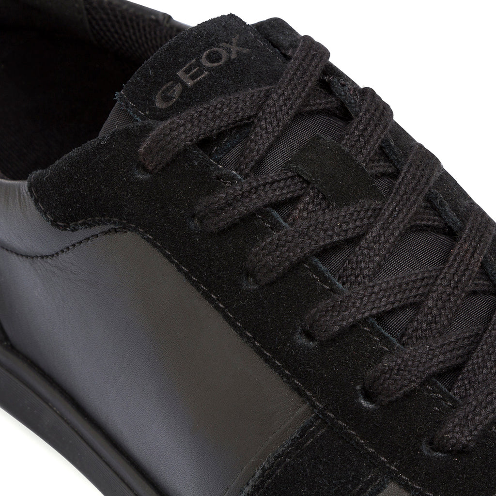 Sneakers traspiranti nere da uomo in pelle Geox