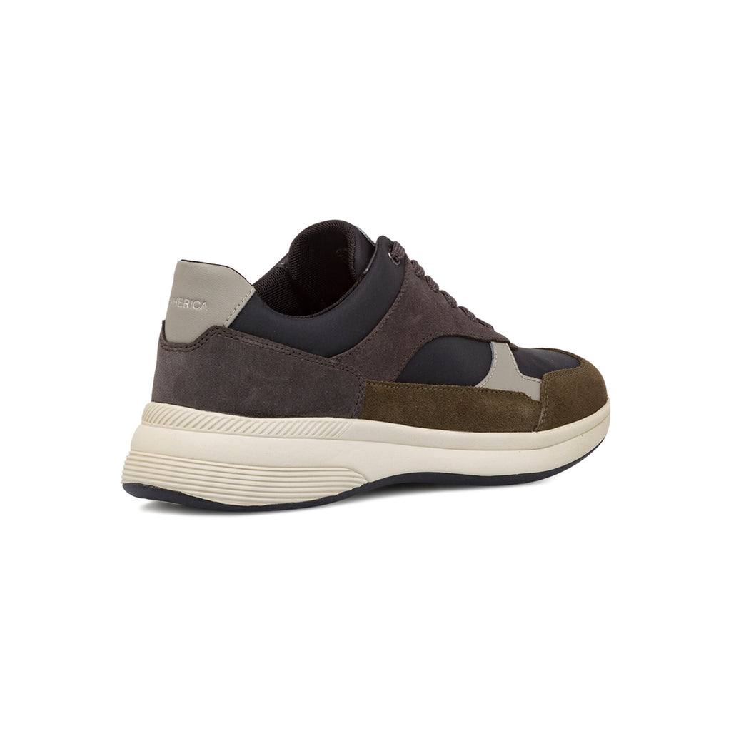 Sneakers traspiranti da uomo antracite in pelle Geox