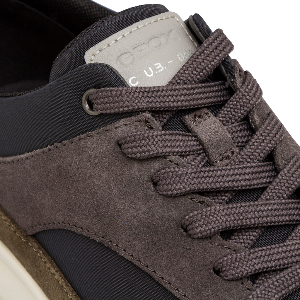 Sneakers traspiranti da uomo antracite in pelle Geox