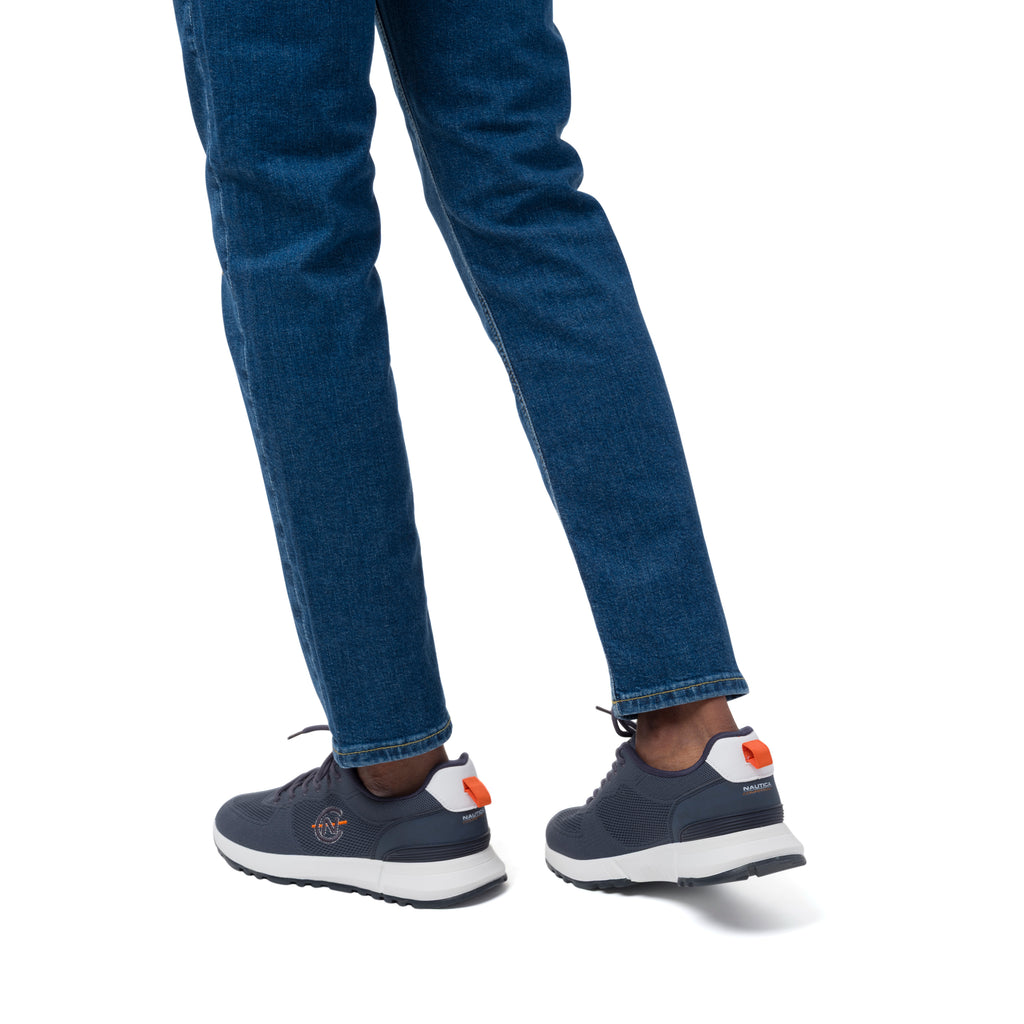 Sneakers casual blu navy da Uomo in tessuto Nautica