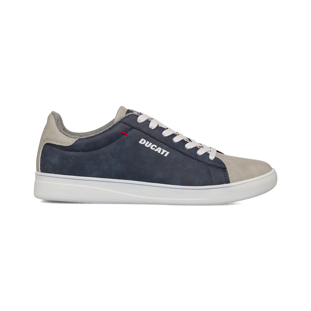 Sneakers blu da Uomo con dettagli beige e cuciture a contrasto Ducati