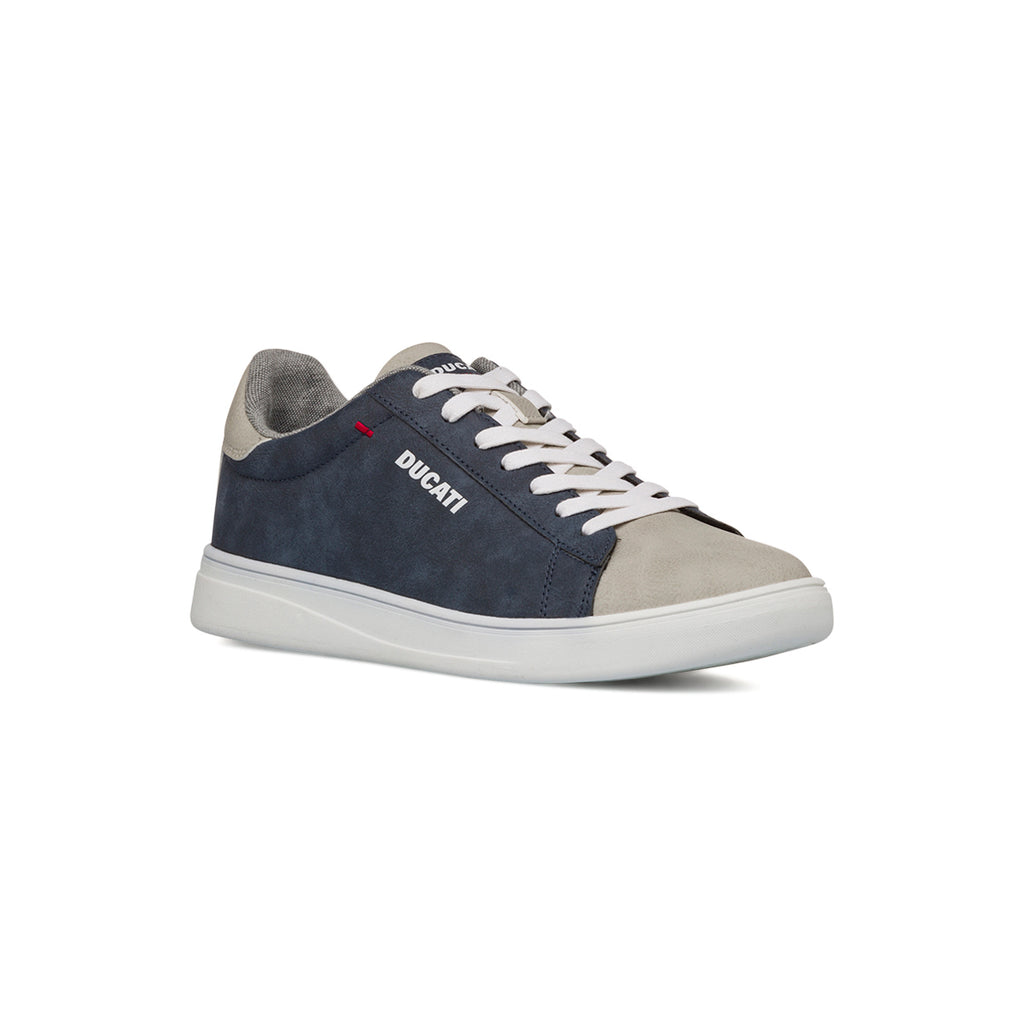 Sneakers blu da Uomo con dettagli beige e cuciture a contrasto Ducati