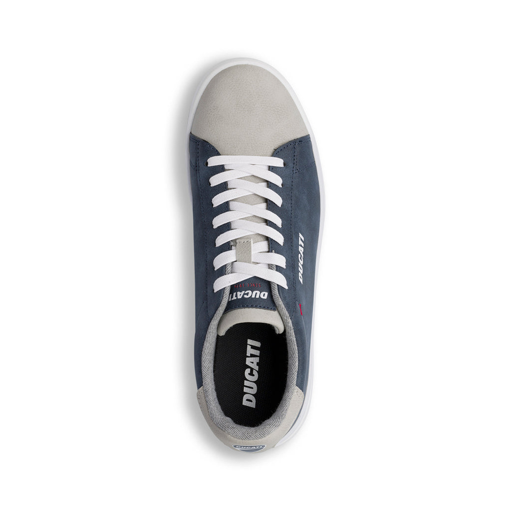 Sneakers blu da Uomo con dettagli beige e cuciture a contrasto Ducati