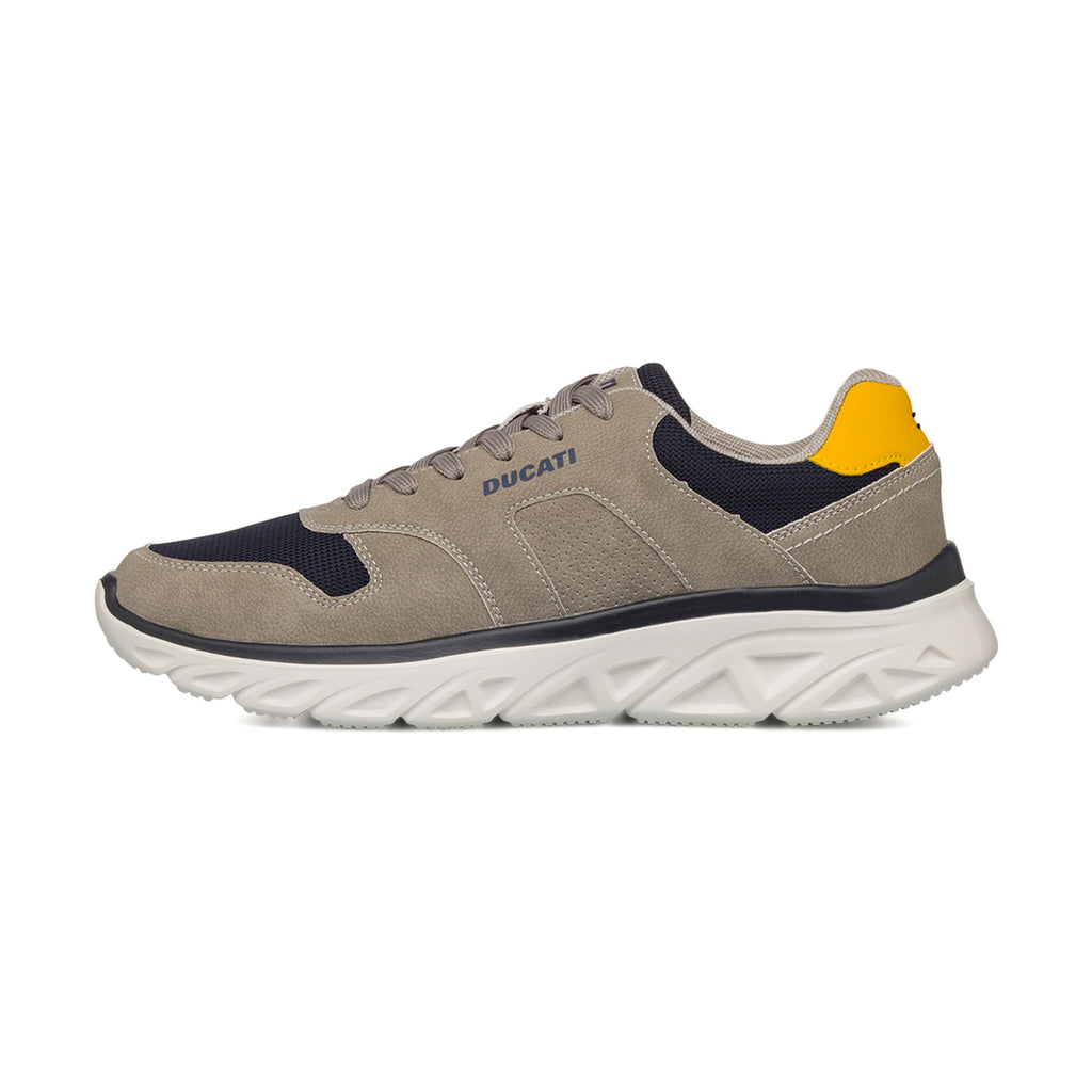 Sneakers beige da Uomo con dettagli a contrasto e logo Ducati