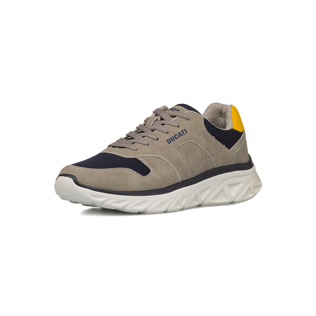 Sneakers beige da Uomo con dettagli a contrasto e logo Ducati