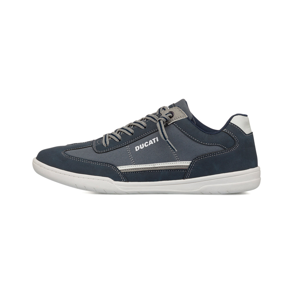 Sneakers basse blu con dettagli a contrasto da Uomo e logo laterale Ducati