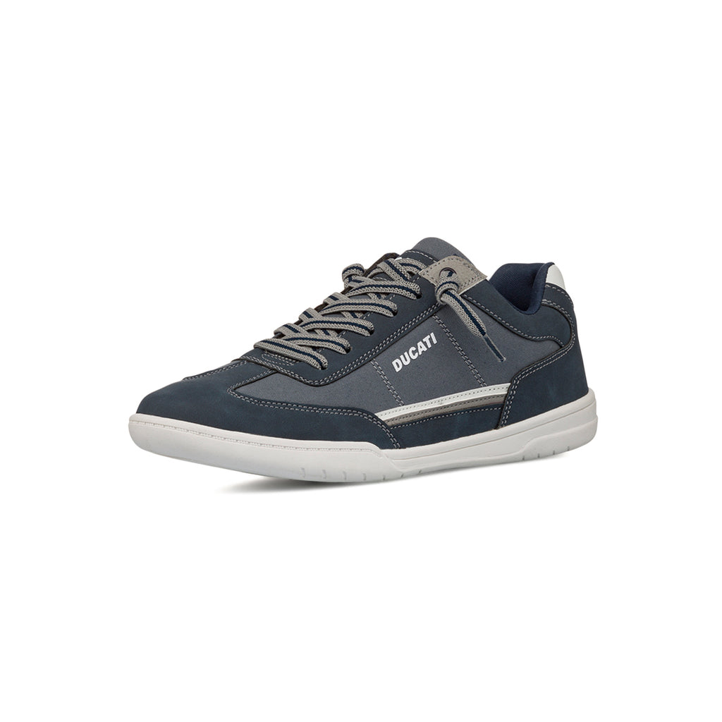 Sneakers basse blu con dettagli a contrasto da Uomo e logo laterale Ducati