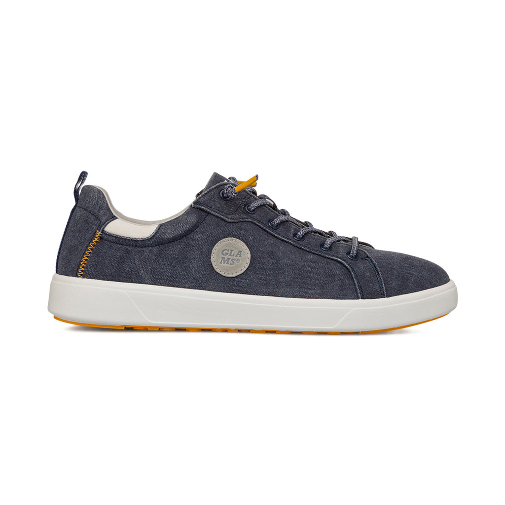 Sneakers blu effetto jeans in tessuto da Uomo con lacci elastici Glams
