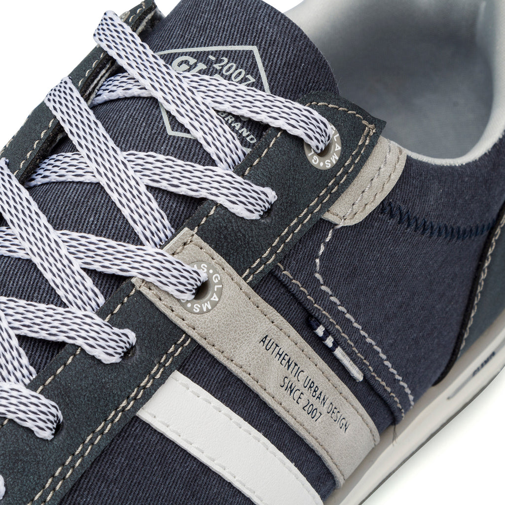 Sneakers casual blu jeans da Uomo con logo Glams