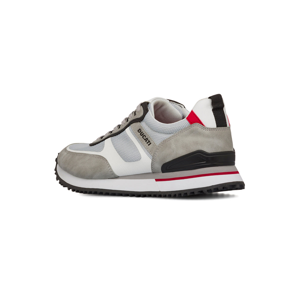 Sneakers grigie da Uomo con dettagli rossi e neri Ducati