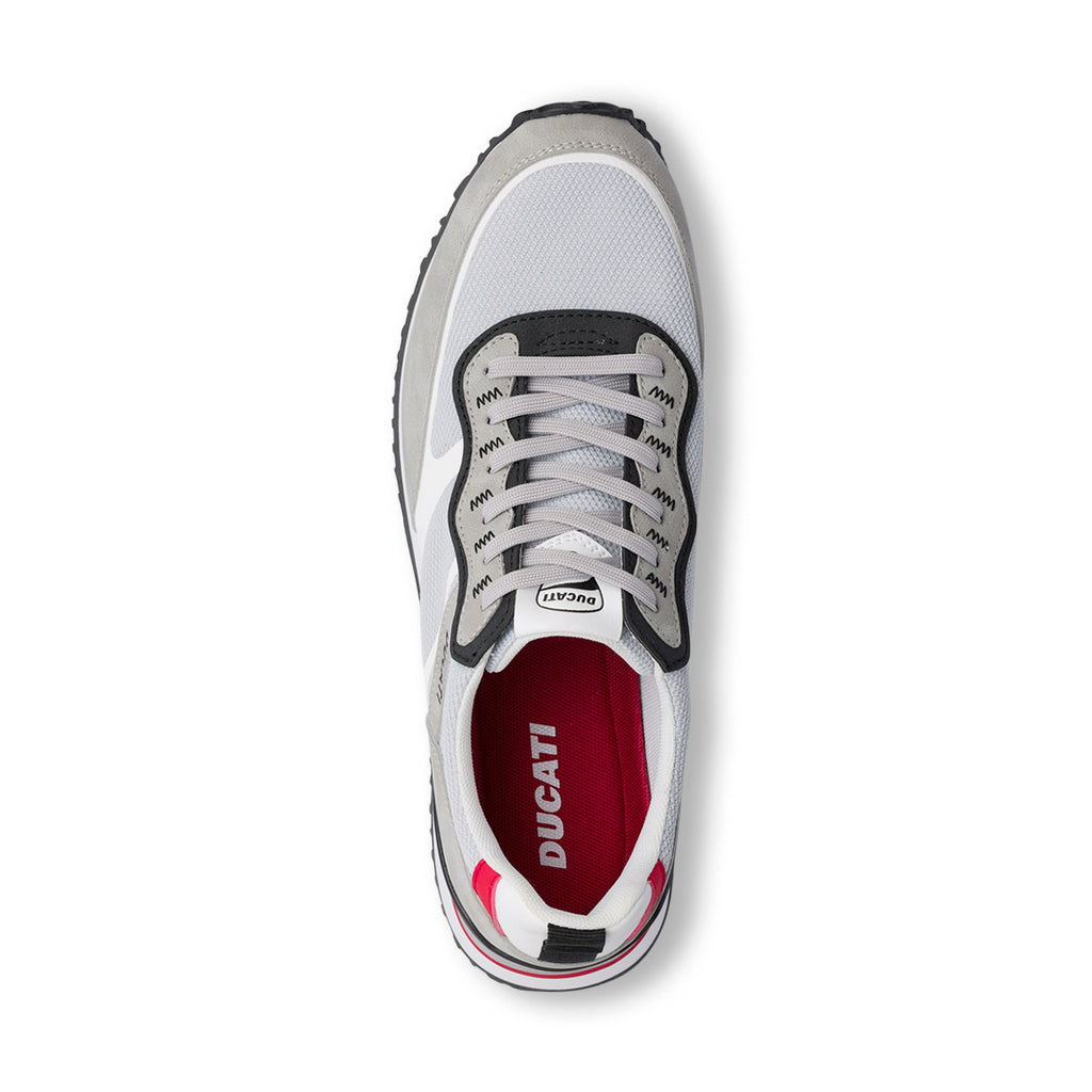 Sneakers grigie da Uomo con dettagli rossi e neri Ducati