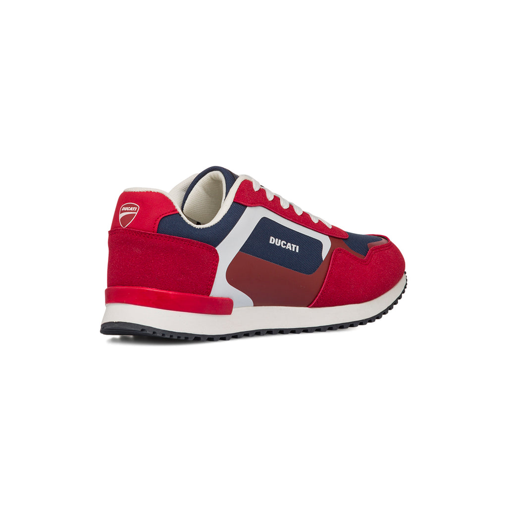 Sneakers bicolore rosso e blu navy da Uomo con logo Ducati