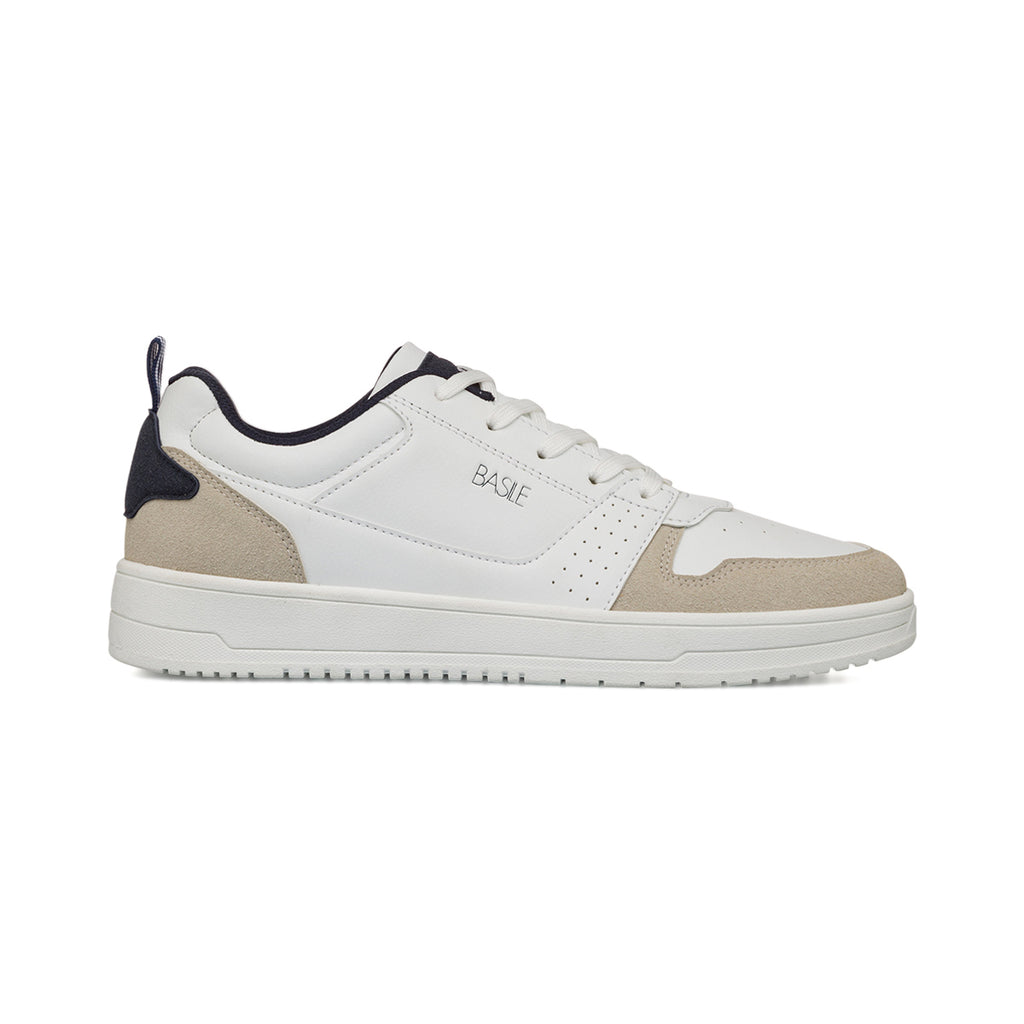 Sneakers bianche da Uomo con logo laterale in contrasto Basile