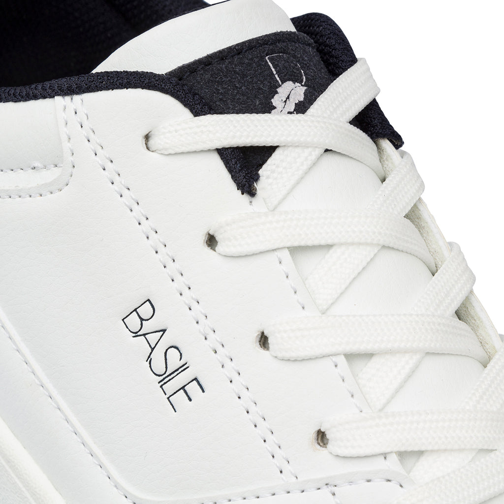 Sneakers bianche da Uomo con logo laterale in contrasto Basile