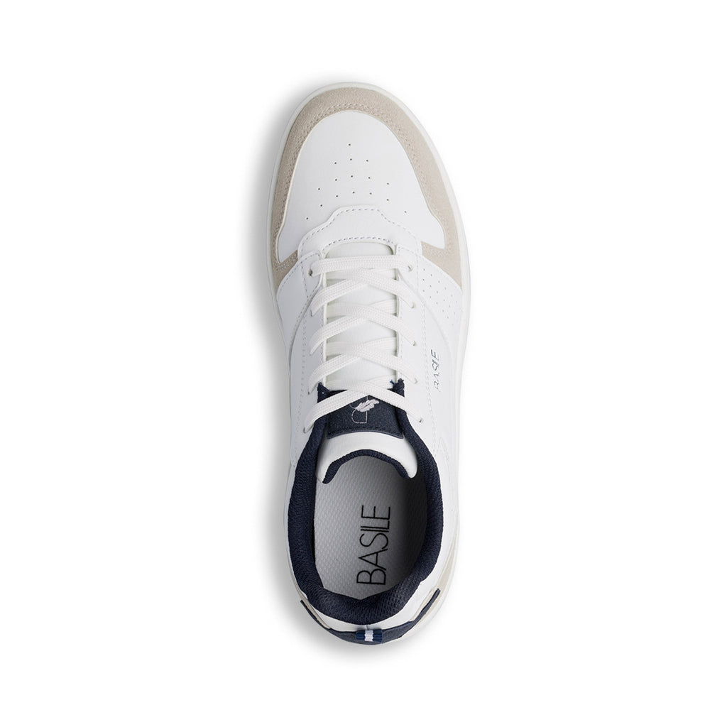 Sneakers bianche da Uomo con logo laterale in contrasto Basile