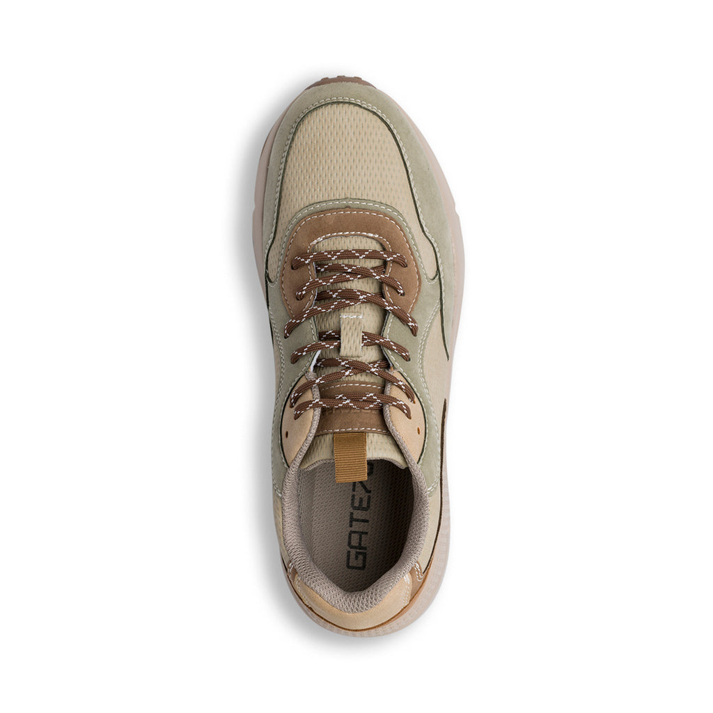 Sneakers beige da Uomo con dettagli a contrasto e lacci frontali Gate 76